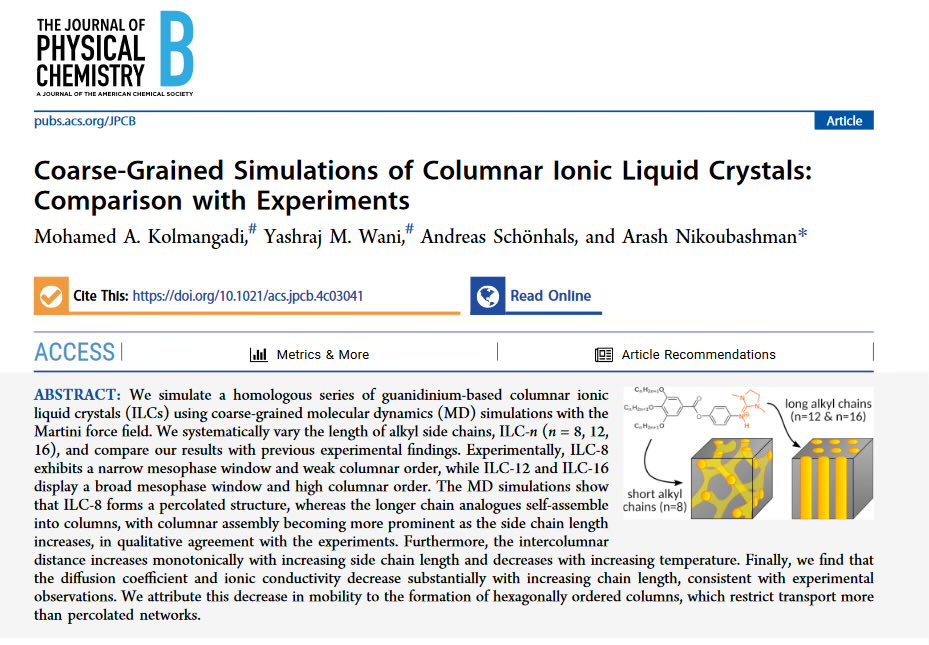 aschoenhals's tweet photo. Please checkout our new paper about coarse grained simulations on ionic liquid crystals out this week. It was a fruitful cooperation of the university Mainz, the IPF at Dresden and @BAMResearch https://t.co/QwP7dwydcD