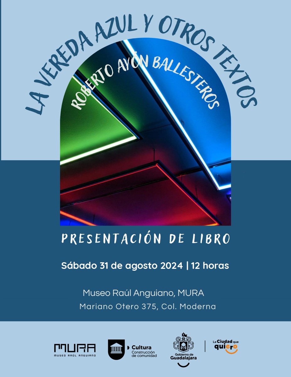 Te invitamos a la presentación del libro "La vereda azul y otros textos", de Roberto Ayón Ballesteros este 31 de agosto.

La cita es a las 12 horas, entrada gratuita. ¡No faltes!