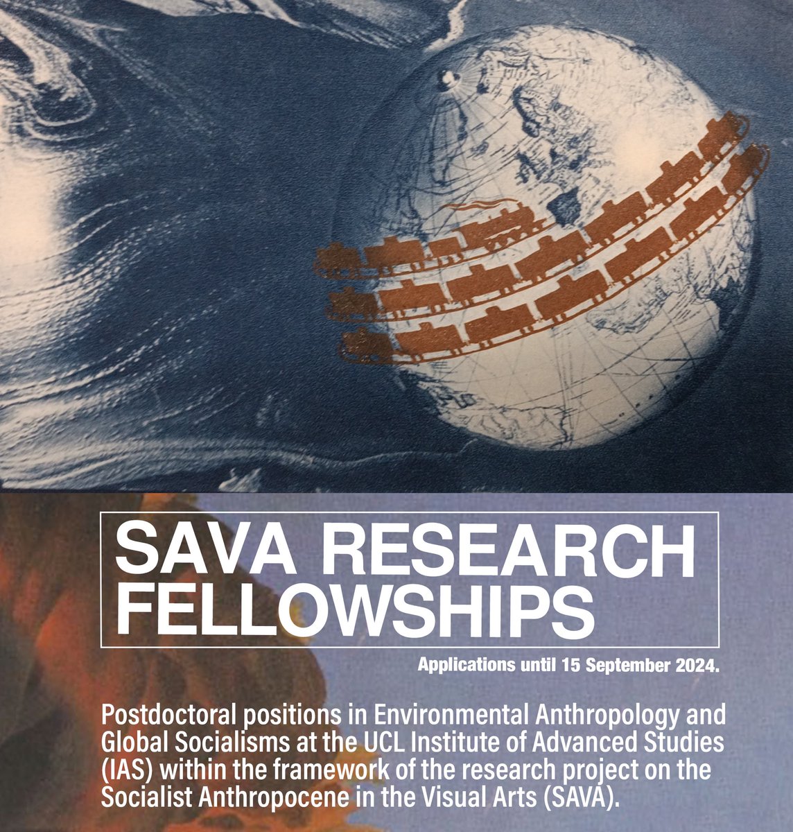 Apply until 15 September 2024 for postdoctoral positions in Environmental Anthropology and Global Socialisms at the UCL Institute of Advanced Studies (IAS) within the framework of the research project on the Socialist Anthropocene in the Visual Arts (SAVA).

Links to apply in bio