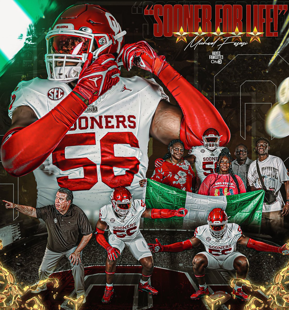 Hayesfawcett3's tweet image. BREAKING: Five-Star OT Michael Fasusi has Committed to Oklahoma, he tells me for @on3recruits

The 6’5 300 OT from Lewisville, TX chose the Sooners over Texas &amp;amp; Texas A&amp;amp;M

“Y’all saw it coming, let’s work.”

on3.com/db/michael-fas…