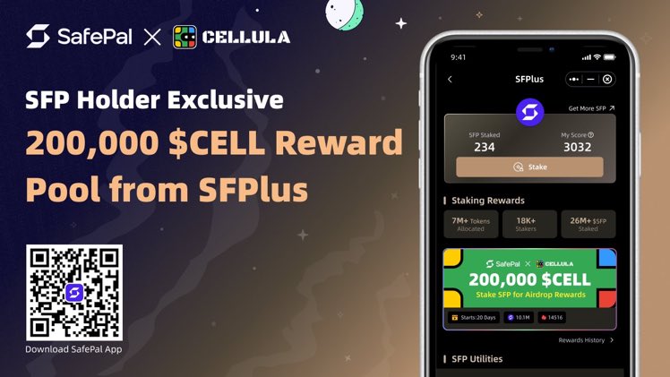 Wizdo_1's tweet photo. Congrats on the #SFPlus Launch! 🎉
🤩 Check it out and start earning $CELL today. We’ve set up a reward pool of 200,000 $CELL just for you!
Let’s make the most of this opportunity together! 🚀
#Cellula #SafePal https://t.co/D4OjqUR79w