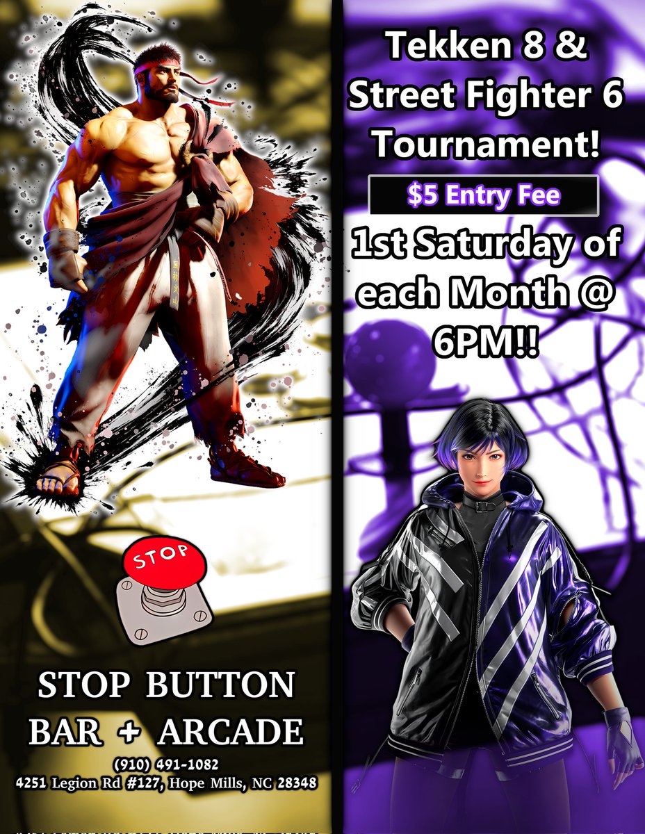 Come out Friday Aug23 at <a href="/stopbuttonbar/">Stop_Button</a> play some casuals &amp; Practice Games with us!
-Street Fighter
-Tekken
-Killer Instinct
-KoF
-GranBlue and more!

Hands Academy Tournament