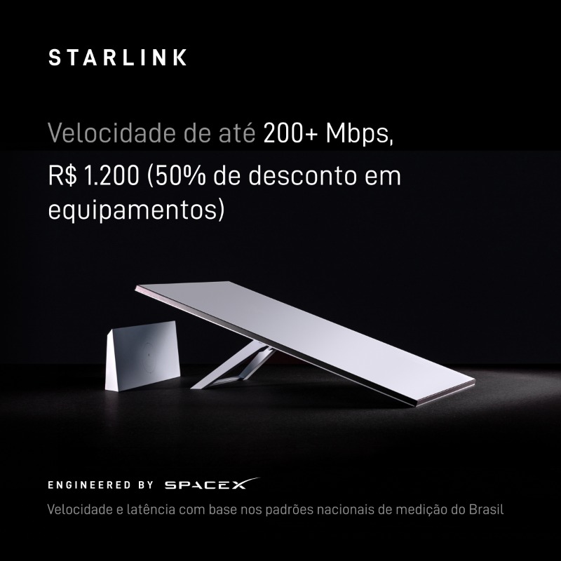 Starlink's tweet photo. Sem contratos de longo prazo.
Fácil de comprar on-line