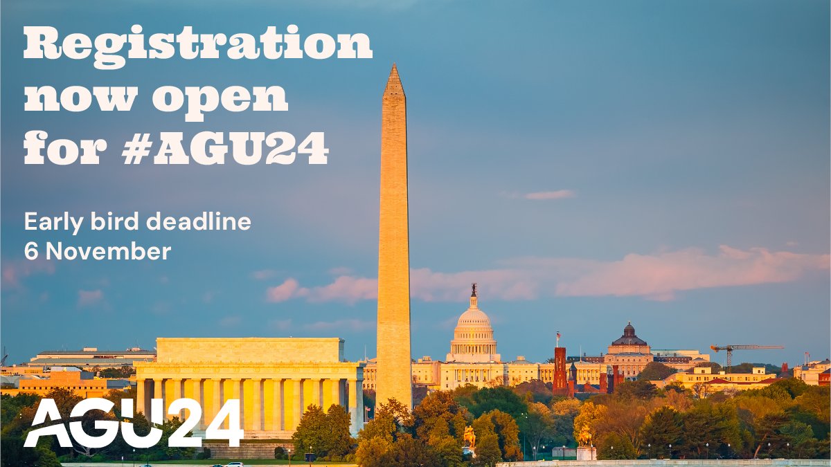 ⏰Registration and Housing Now Open for #AGU24! 🌎We invite you to join us at AGU24 as we explore "What’s Next for Science," 9-13 Dec in Washington, D.C. 🏛️

⬇️Register now to take advantage of early bird rates and book your housing today!
lite.spr.ly/6002B5VA