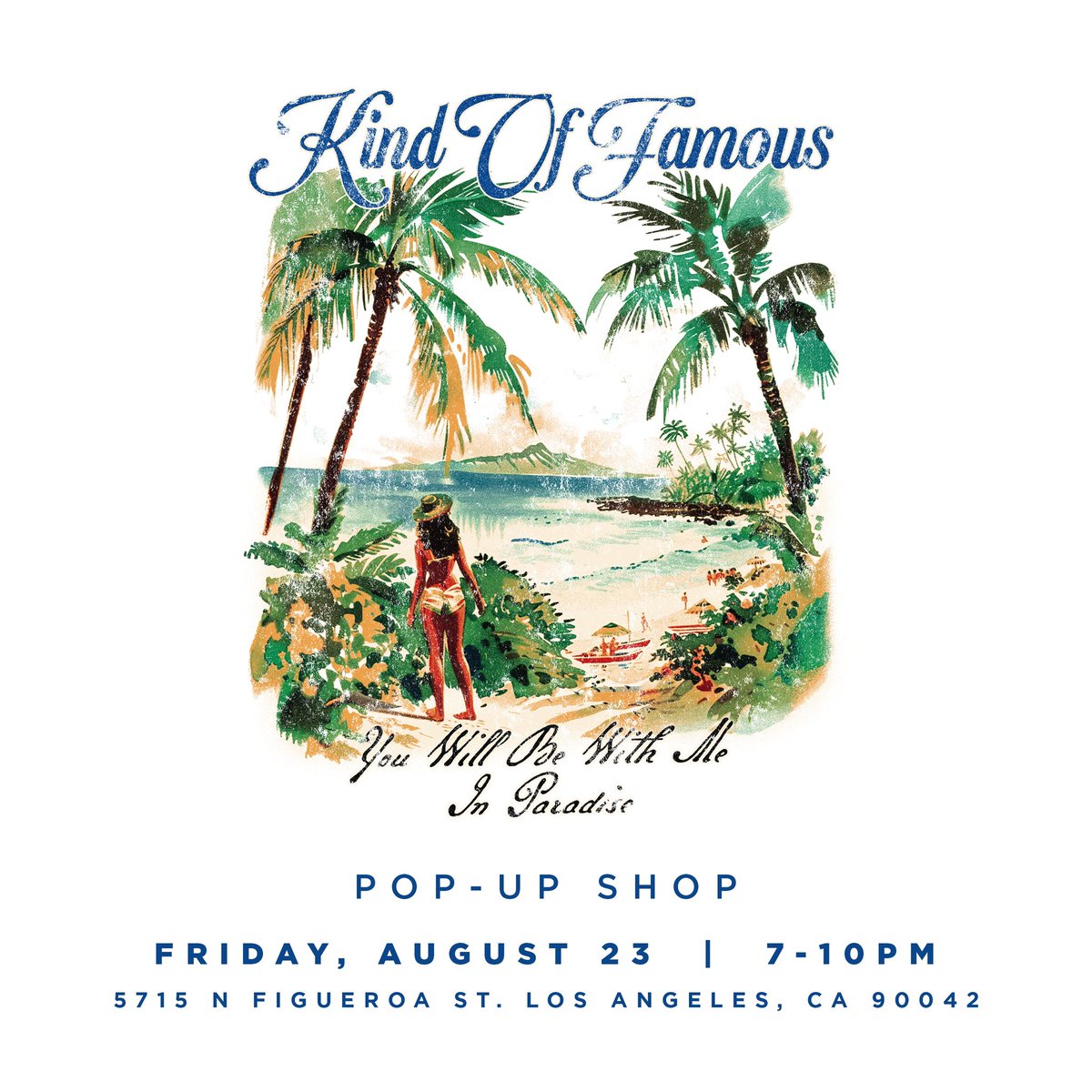 kindoffamous's tweet photo. Join us this Friday, August 23rd, for an exclusive pop-up experience at Blind Barber in Highland Park. From 7PM-10PM, explore our latest collections in person, and engage with our brand in an exclusive setting. Discover timeless pieces that capture the spirit of Los Angeles. https://t.co/upDG0WtFaD