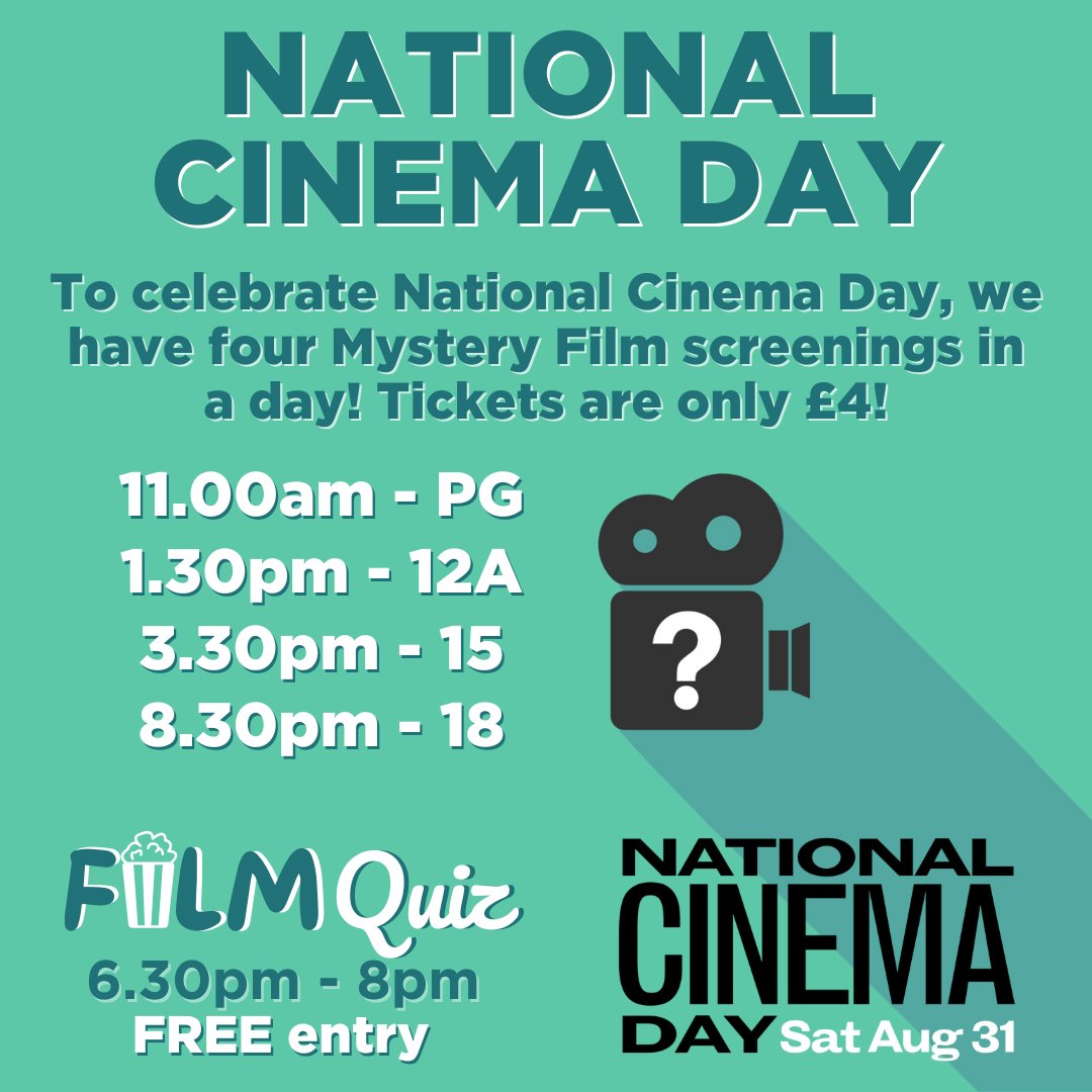 Come celebrate National Cinema Day with us! We will be screening four different mystery films in one day😍 While you are here... join us for our film quiz and you might stand a chance to win a cardboard cutout of Keanu Reeves😜

💰 £4
📆 Sat 31st Aug
🎟️ loom.ly/plV8tto