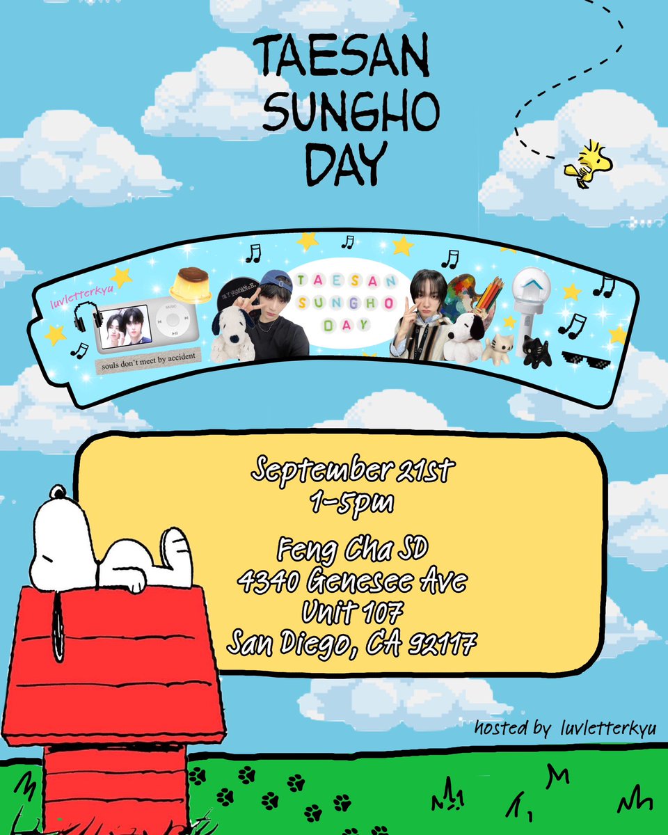 luvletterkyu's tweet image. ⋆.˚⟡ ࣪ ˖  taesan + sungho day ⋆.˚⟡ ࣪ ˖
birthday cupsleeve event 

#ONEDOOR this is for you!! i hope to see you all there &amp;lt;3

(more information coming soon) 

📅 september 21
🕐 1-5pm
📍Feng Cha San Diego 

#cupsleeve #BOYNEXTDOOR #calicupsleeve #TAESAN #SUNGHO