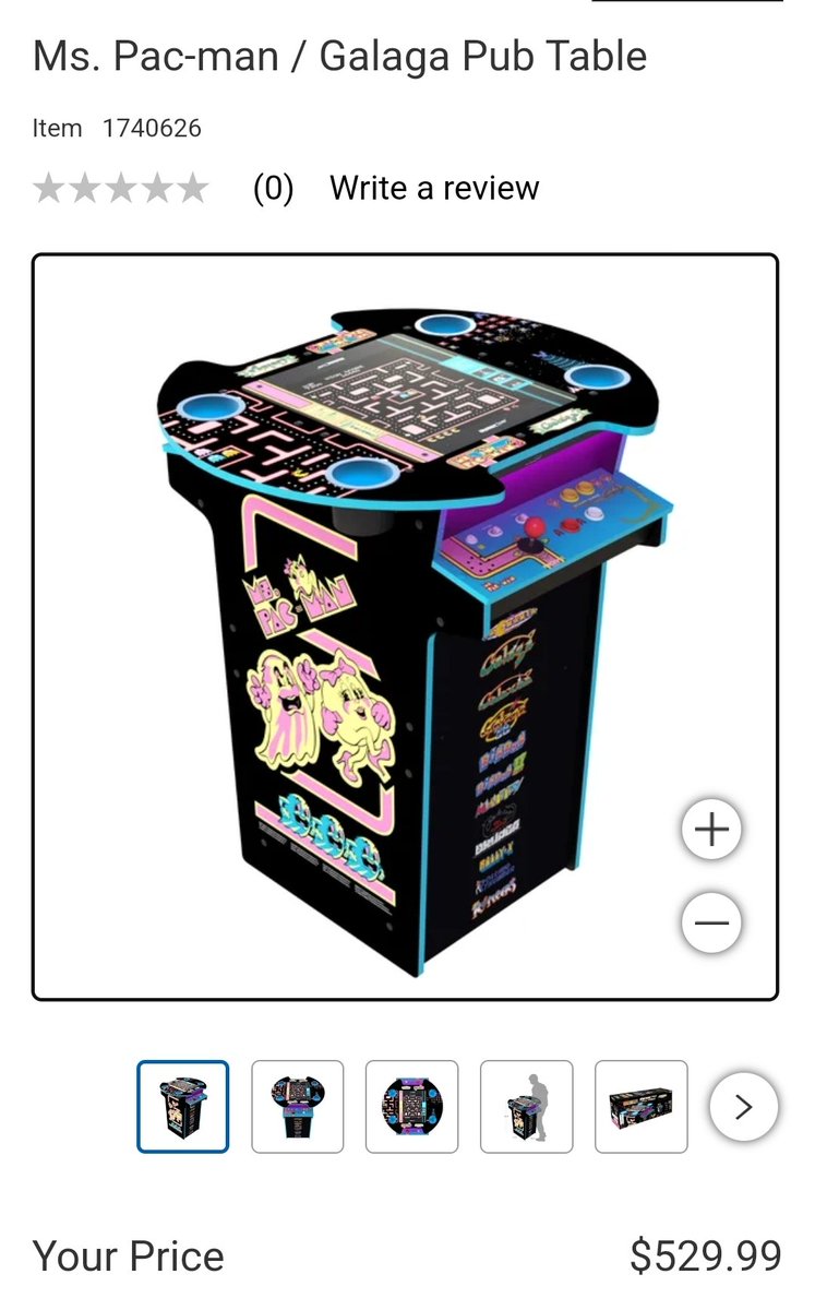 HatesJames32769's tweet image. Ms Pac-man Pub Table available online at costco.com. $529.00 TIP: search Pac-man, not arcade1up  @Arcade1UpOfficial  #MsPacMan #Galaga #pubtable