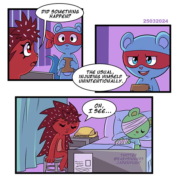 Babysinner3's tweet photo. #HTF #happytreefriends
fallen soldier Au part 15 
después de ver el doblaje que Matías le hizo a este comic me acorde que tenia algunas paginas avanzadas y que debía de terminar este comic desde cuando, así que, aquí esta la continuación. https://t.co/ixEawCglid