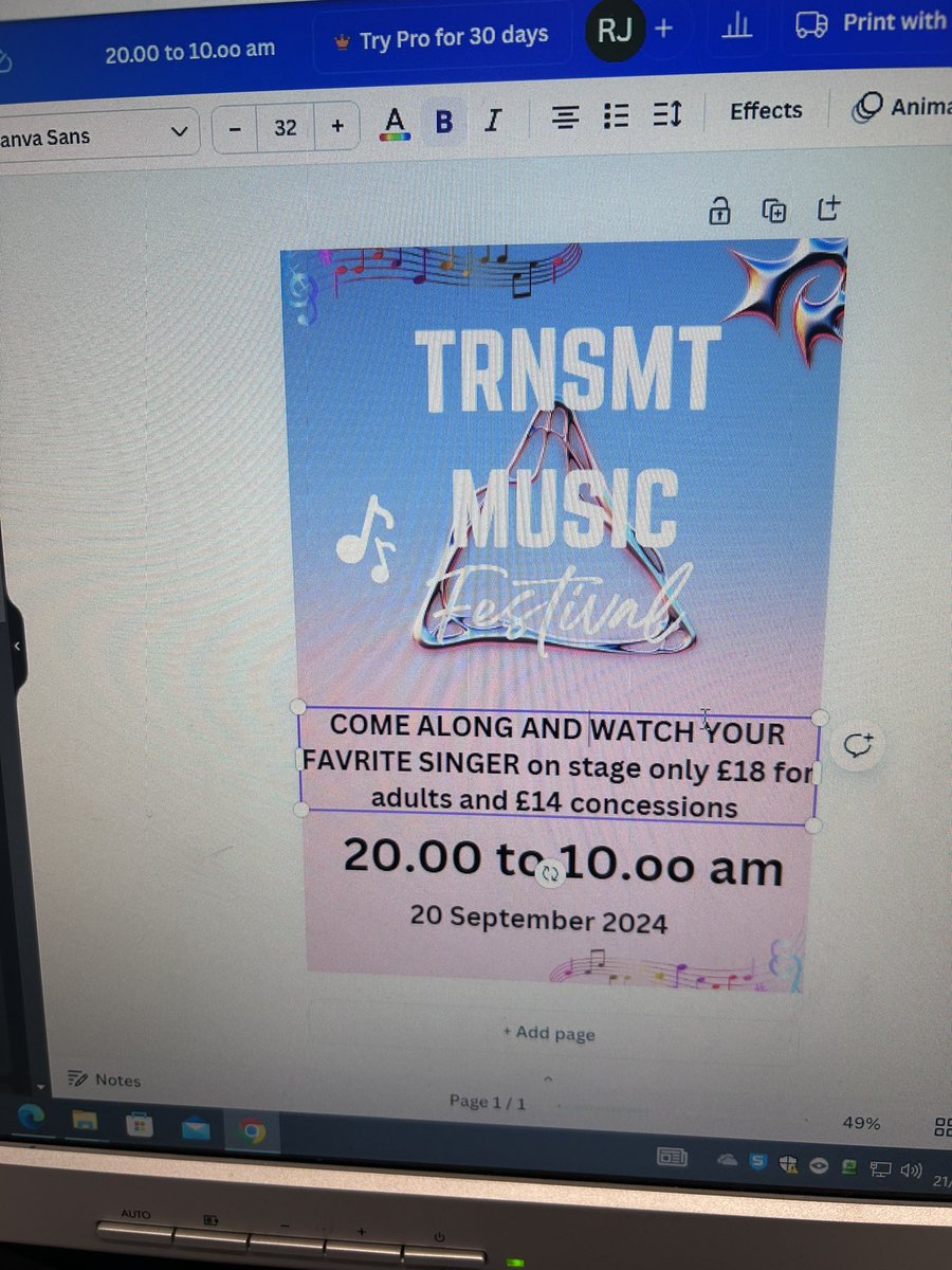 Well done to S2 who created these fantastic posters on Canva! ⭐️ Showcasing their attention to detail and creativity to advertise a music festival 🎶