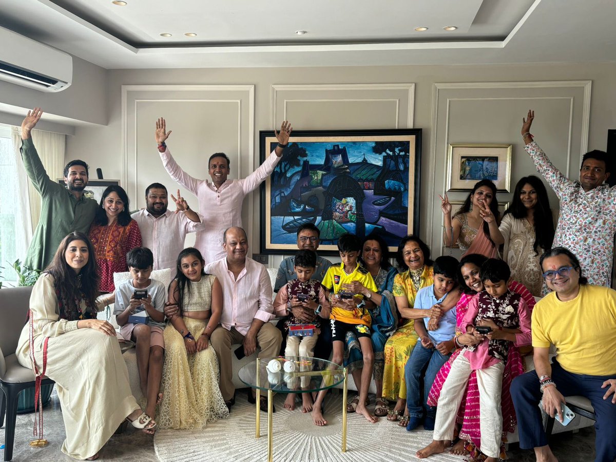NavinAgarwal_'s tweet photo. Like millions of brothers and sisters, this year too we celebrated Rakshabandhan with my sister Suman. As I reflect on this special day filled with warmth for the incredible bond I share with her, this picture captures a moment we cherish every year. A tradition that goes beyond just a thread, symbolizing a connection that has only grown stronger with time.
 
Growing up, we shared more than just a home. We shared dreams, laughter, lessons, and a bond that has been a constant source of strength. While my brothers were…well my big brothers…my sister and I were not just close friends but also each other’s fiercest protectors.
 
The sibling bond is truly one of the most unique relationships in the world. Over the years it mellows into a mix of love, camaraderie, understanding, and unwavering support.
 
As I watched the next generation in the family tie rakhis and share the joy of this festival, I was reminded of the importance of nurturing these bonds. Roli, tika, mithai, arti, gifts, good food and friendly banter - it’s heartening to see the younger ones carry forward these traditions.
 
On this Rakshabandhan, I want to celebrate not just my sister, but the larger family and the countless memories.
 
Happy Rakshabandhan to all the brothers and sisters out there. May these bonds continue to grow stronger.

#Rakshabandhan #SiblingLove #FamilyFirst #Tradition