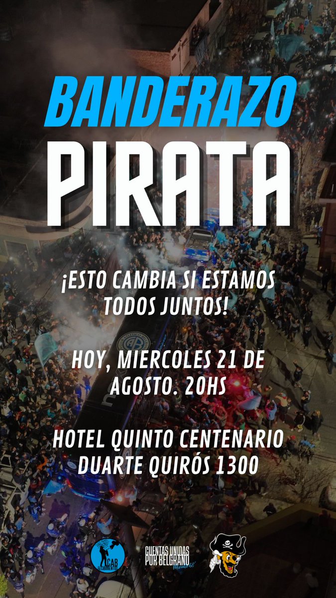 VAMOS TODOS JUNTOS AL BANDERAZO PIRATA