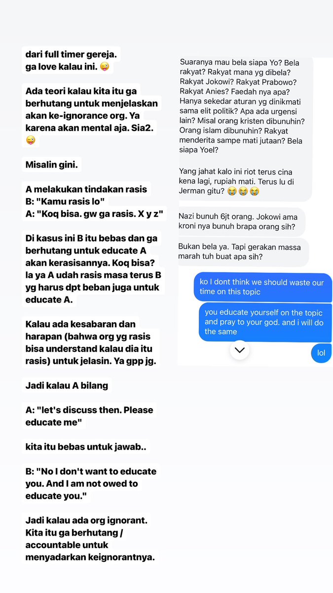 Tentang ngejawabin orang ignorant.