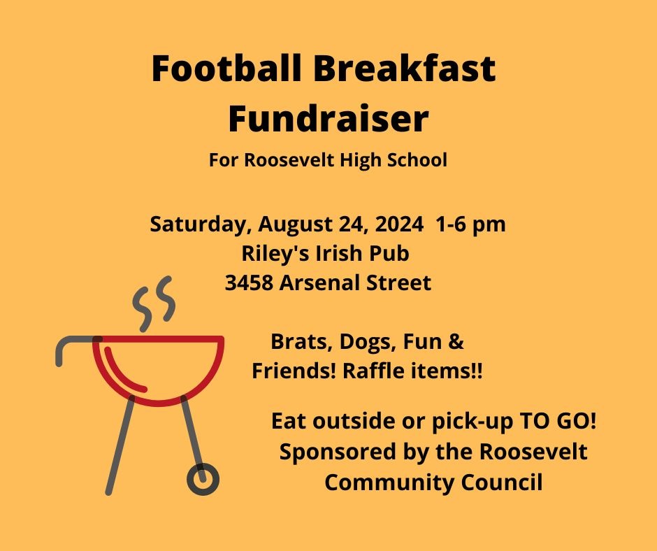 Our once-a-year fundraiser for Roosevelt High School is this Saturday 8-24-2024 at Riley's Pub (Arsenal &amp; Arkansas). Come &amp; support our local public high school!! To donate - put “Roosevelt Fund 935” in the comment field on the donation page at SLPS Foundation.