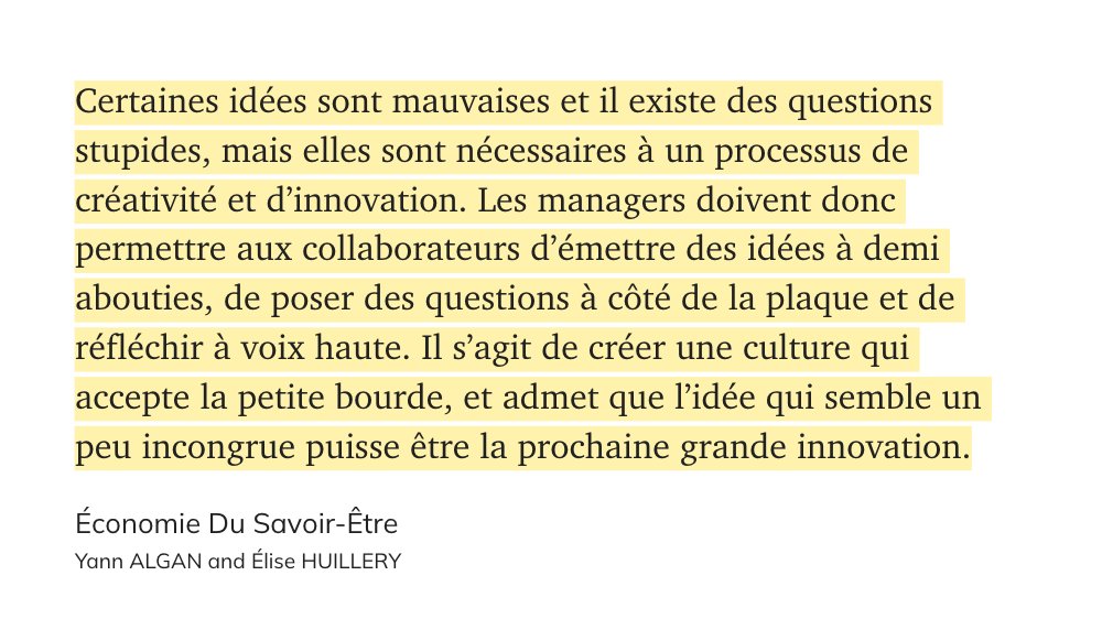 François Jourde (@jourde) on Twitter photo Au bureau comme à l'école, susciter l'innovation par l'encouragement des essais.
Via <a href="/AlganYann/">Yann Algan</a> et <a href="/EliseHuillery/">Elise HUILLERY</a> pressesdesciencespo.fr/fr/book/?GCOI=… Au bureau comme à l'école, susciter l'innovation par l'encouragement des essais.
Via <a href="/AlganYann/">Yann Algan</a> et <a href="/EliseHuillery/">Elise HUILLERY</a> pressesdesciencespo.fr/fr/book/?GCOI=…