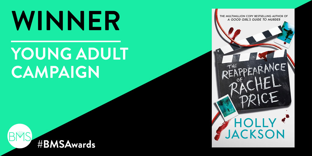 And the Winners of the Young Adult category are @emzfinn, <a href="/Liv_Carson_/">Olivia Carson</a>, <a href="/SophiePorteous_/">sophie🌸</a>, <a href="/HannahOBrien/">Hannah</a> for #TheReappearanceOfRachelPrice! 

Congrats on an amazing team effort <a href="/FarshoreBooks/">Farshore</a> 

#BMSAwards