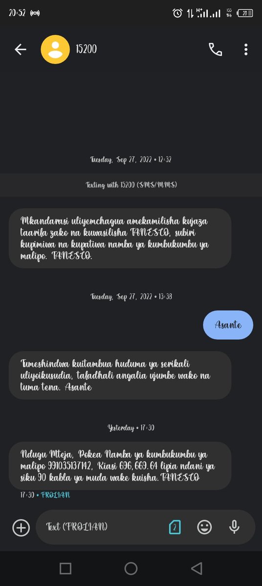 FKaizilege's tweet image. Pole na majukumu @tanescoyetutz niliwahi kuomba msaada kuhusu kuunganishiwa umeme nyumbani nikapewa majibu kuwa ni 27,000 tu na hakuna gharama zingine. Sasa nimetakiwa kulipia  Tsh. 696,669= baada ya kuuliza nikaambiwa kwakuwa kuna nguzo mbili kufika mahari tulipo na mwenzangu