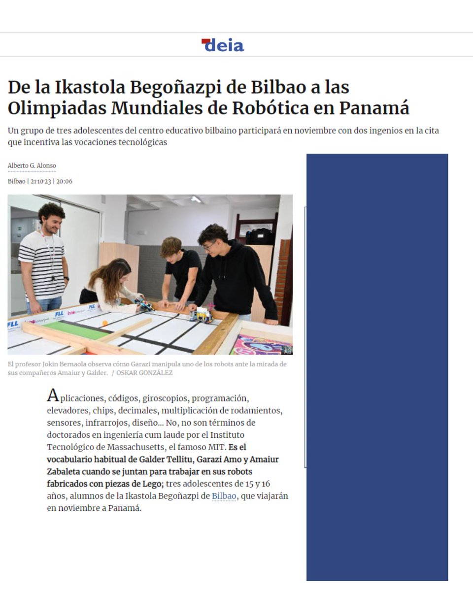 Begonazpiikas's tweet image. 📰✨ #BegoñazpiIkastola, zalantzarik gabe, erreferentzia da arrazoi askorengaitik: barrikuntza, #zientzia, #robotika, #baloreak... Eta prentsak horren barri emon dau azken hilebetoetan.

#BegoñazpiEredua 
#BegoñazpiZureEsku