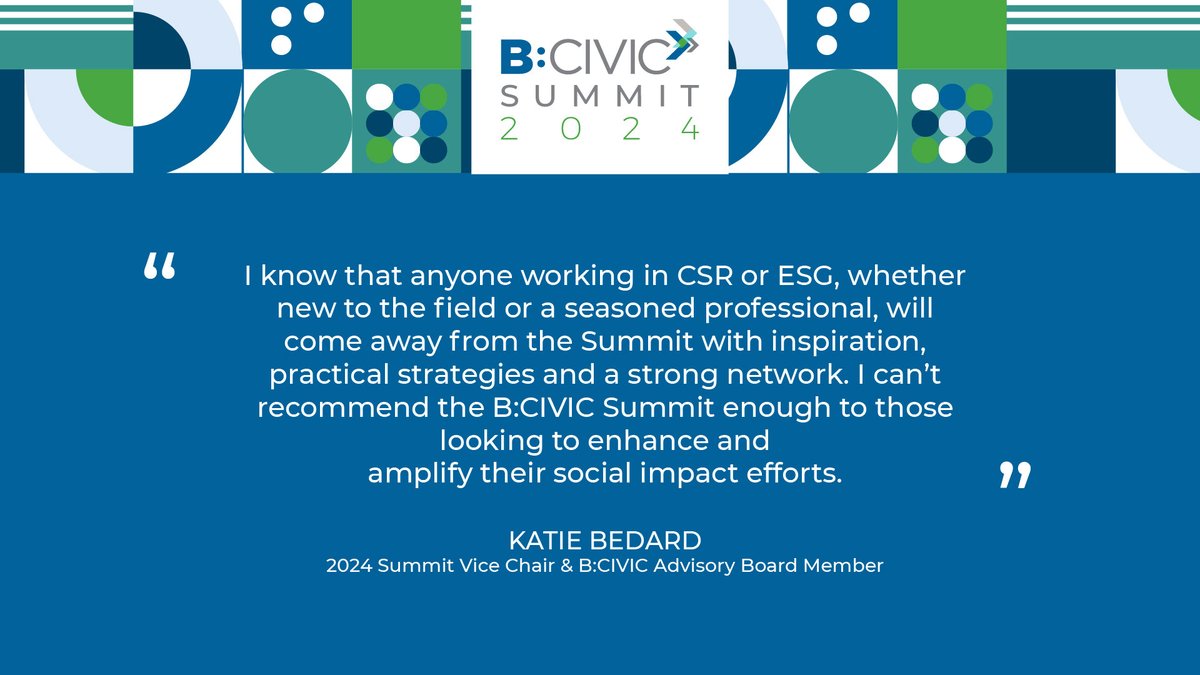 This year’s #BCIVICSummit is one for the history books! Don’t take our word  for it – see why Summit Vice Chair, Katie Bedard, is excited for A Decade of Purpose on November 13 and 14. 

👉 Get your ticket now: ow.ly/VVMo50SucuK