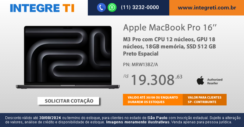 Integre_TI's tweet photo. Ofertas Apple | Macbook Pro | Somente até 30/08.
Solicite uma cotação em: https://t.co/I5jHSiyVvr

#Apple #Macbook #MackbookPro #MackbookPro16 #MackbookProM3 #INTEGRETI #AppleAuthorizedReseller https://t.co/al6yoxatr2