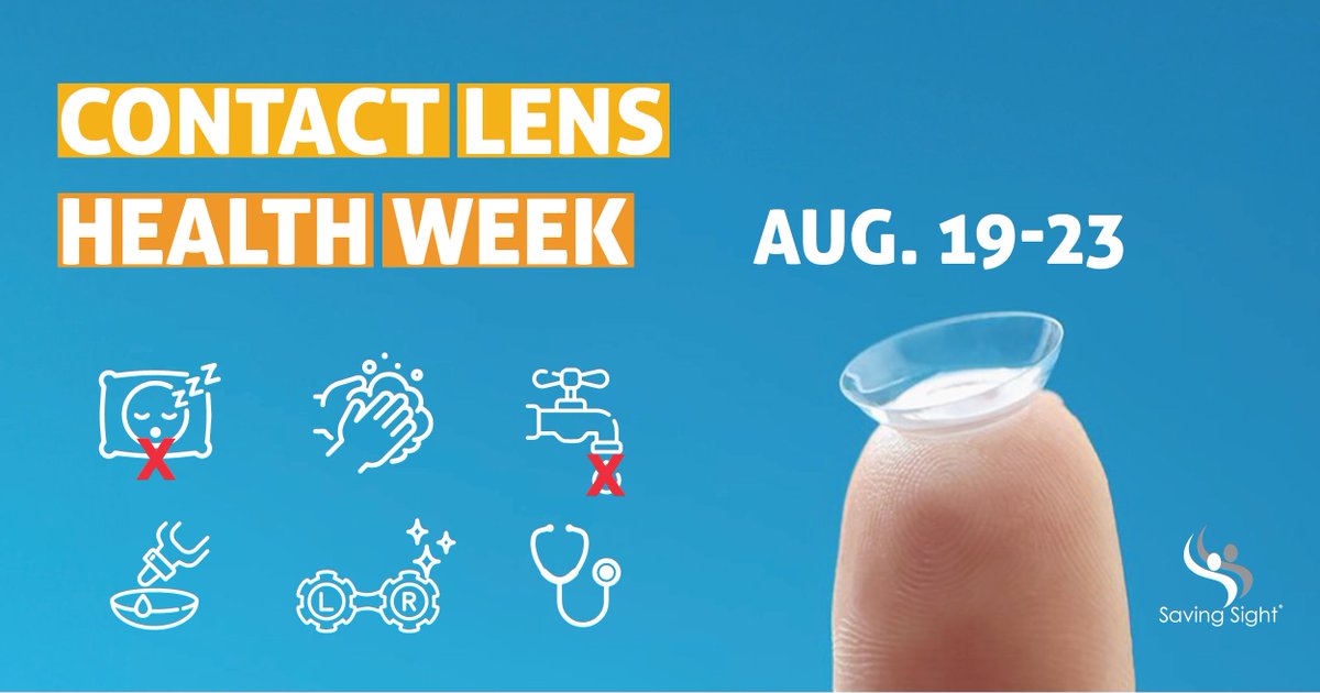 It’s Contact Lens Health Week! 👁️ Keep your eyes healthy with these tips:  

➡️Don't sleep in your contact lenses.
➡️Always wash your hands before handling lenses.
➡️Clean and store lenses properly with lens solution.
➡️Visit your eye doctor yearly.

#WeSaveSight #EyeHealth