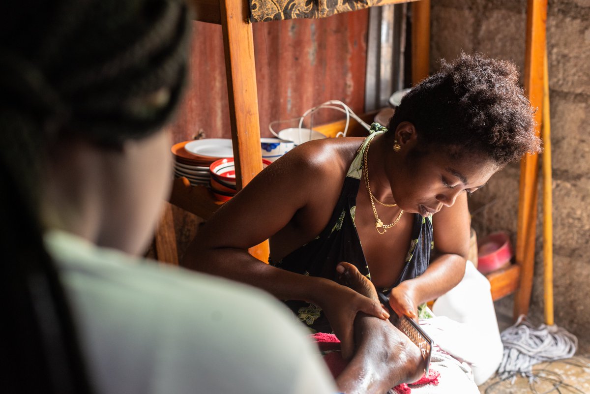 VictoriaWardSC's tweet photo. #WorldEntrepreneurDay - In Haiti, Dieunette received cash assistance, with which she was able to buy pedicure equipment to work at home and take care of her children. https://t.co/uyuxRJ2IVN