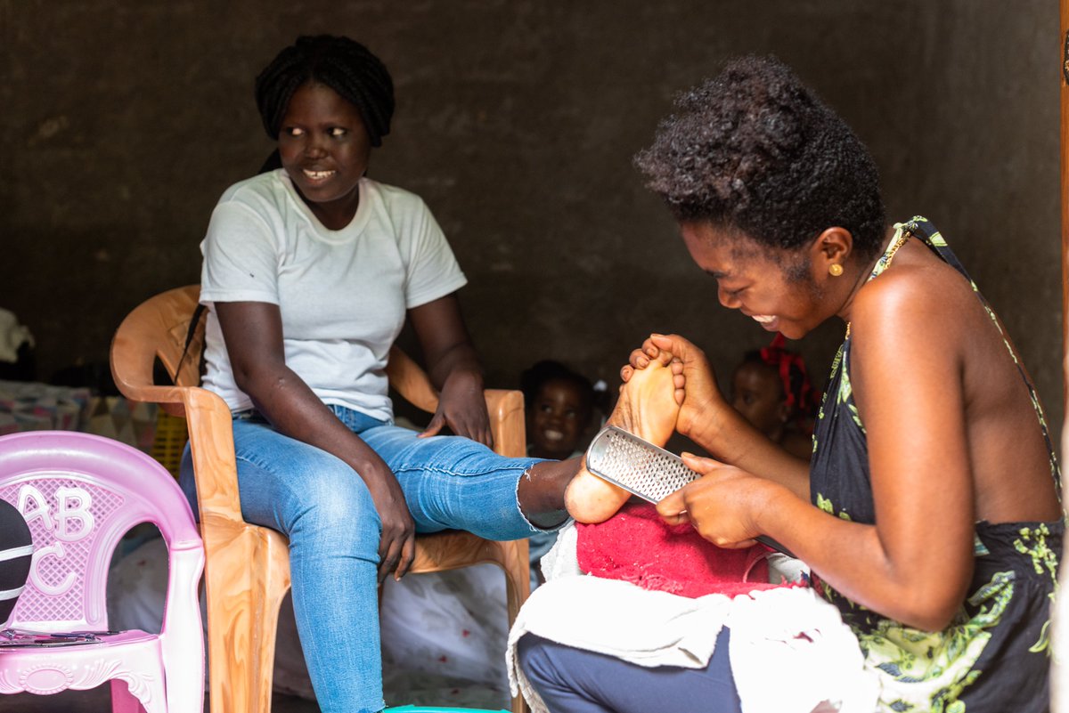 VictoriaWardSC's tweet photo. #WorldEntrepreneurDay - In Haiti, Dieunette received cash assistance, with which she was able to buy pedicure equipment to work at home and take care of her children. https://t.co/uyuxRJ2IVN