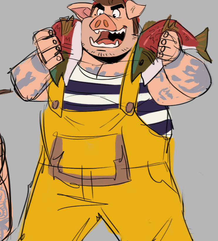 My fisherman oc Giovanni for a minecraftrp lol