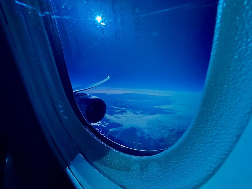 NowHeresYou's tweet image. My view of Greenland as we flew over on 7/17/24 LHR-ORD on AA98 a 787-9. Couldn’t get anyone to stamp my passport at 36,000 feet. #greenland #americanair #boeing787