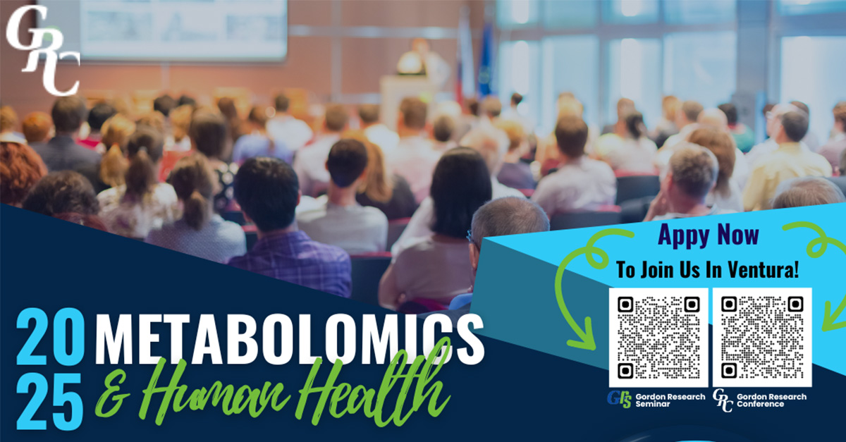 Applications for the Metabolomics and Human Health GRC are open until Jan 5, 2025! Join global experts to explore cutting-edge research in metabolomics and its impact on health. Don’t miss out on talks, posters, and networking!

Apply: bit.ly/3SX99L6
#GRC2025 #Research