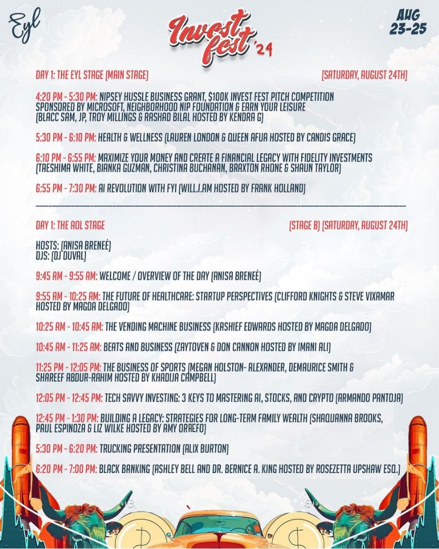 Invest Fest is here!

Registration starts Aug 22, 12-6 PM at GWCC, Building C &amp; continues Sat &amp; Sun from 8 AM.

Catch me Sat, Aug 24 at 12:45 PM EST at AOL Stage B. We’ll discuss Building a Legacy: Strategies for Long-Term Family Wealth.

Grab your tickets linktr.ee/amyosaidso