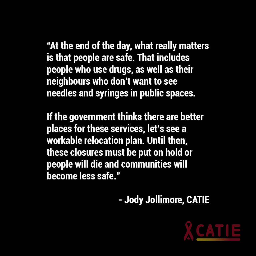 CATIEinfo's tweet photo. CATIE calls for a hold on closing Ontario supervised consumption sites. ⚠️
https://t.co/nbxVhwHpSG
#HarmReduction #EndOverdose #PublicHealth #SaferSupply #SupervisedConsumption #onpoli https://t.co/gSMM57nThZ