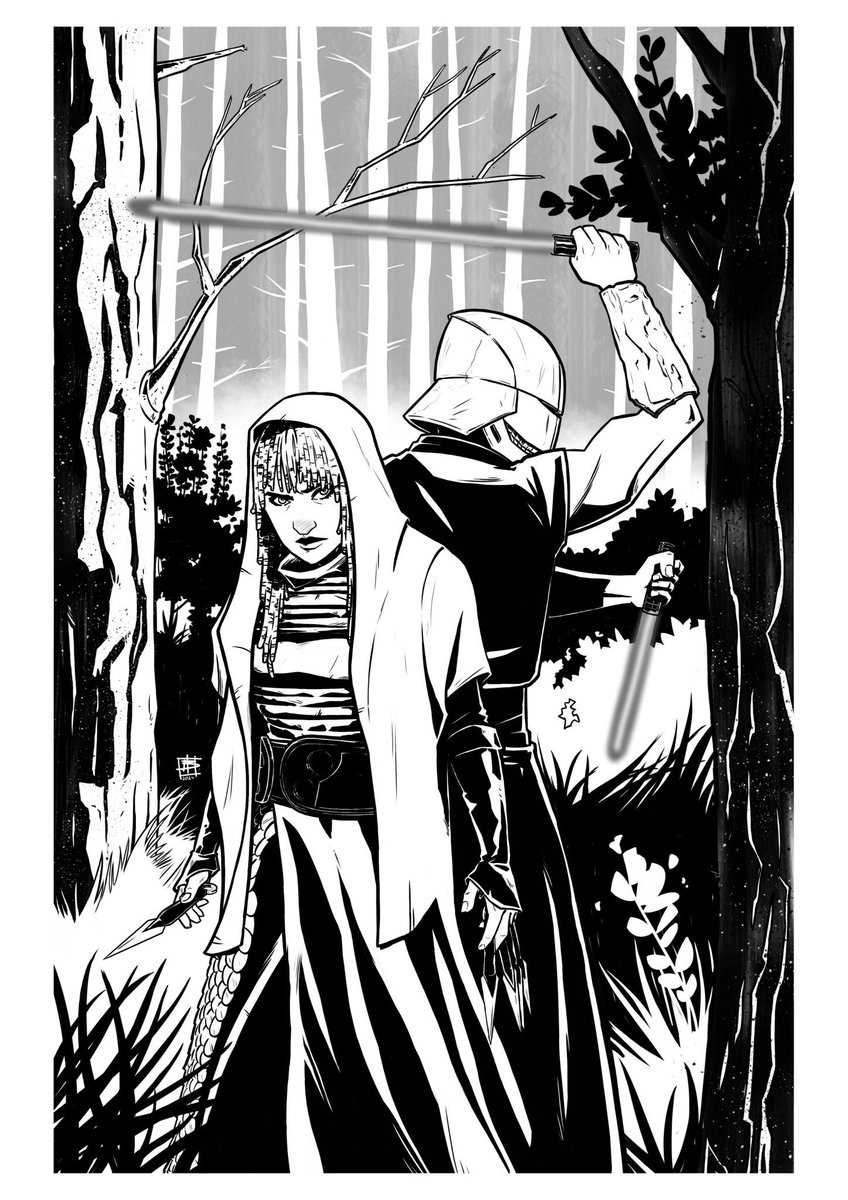 Ah man, I’ve been busy, just heard that #TheAcolyte has been canceled. Kinda raging over this one, I really wanted more of it. Here’s a pic I drew of Mae &amp; Qimir.