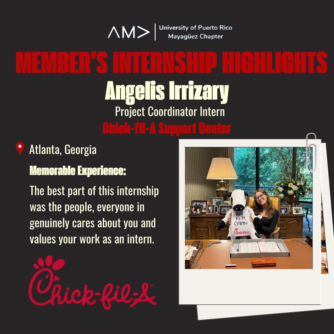AmaUprm's tweet photo. Here are some of the AMA members Intership highlights. We are very proud of the accomplishments that our members have done. ✨💚
#ama #amauprm #uprm #mayagüez #colegio #adem #ademuprm #marketing #dejatuhuella #college https://t.co/WzrGUL9OJh
