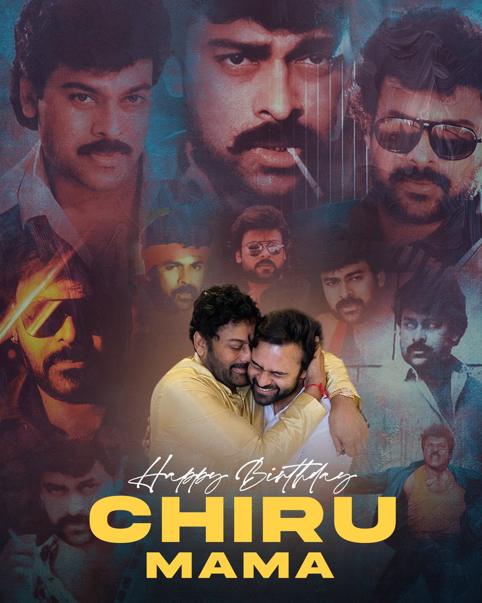 IamSaiDharamTej's tweet photo. Happy Birthday to My Supreme Hero,
the one I look upto &amp; aspire to do service to the people like him ,
My Dearest Pedha Mama @KChiruTweets 
Wishing you all the good health, love, happiness, laughter &amp; happiest of the years 🤗❤️
#HBDMegastarChiranjeevi https://t.co/ov5qyLpqsM