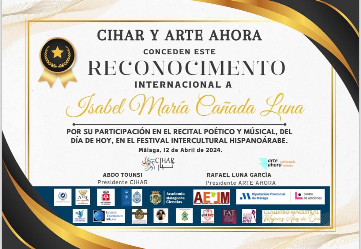 A great pleasure to be part of “Festival Intercultural Hispanoárabe” that just happened in #Malaga #Spain. 

Congratulations to all the participants and the organisers and thanks again to Rafael Luna Garcia for think of me for this beautiful event.