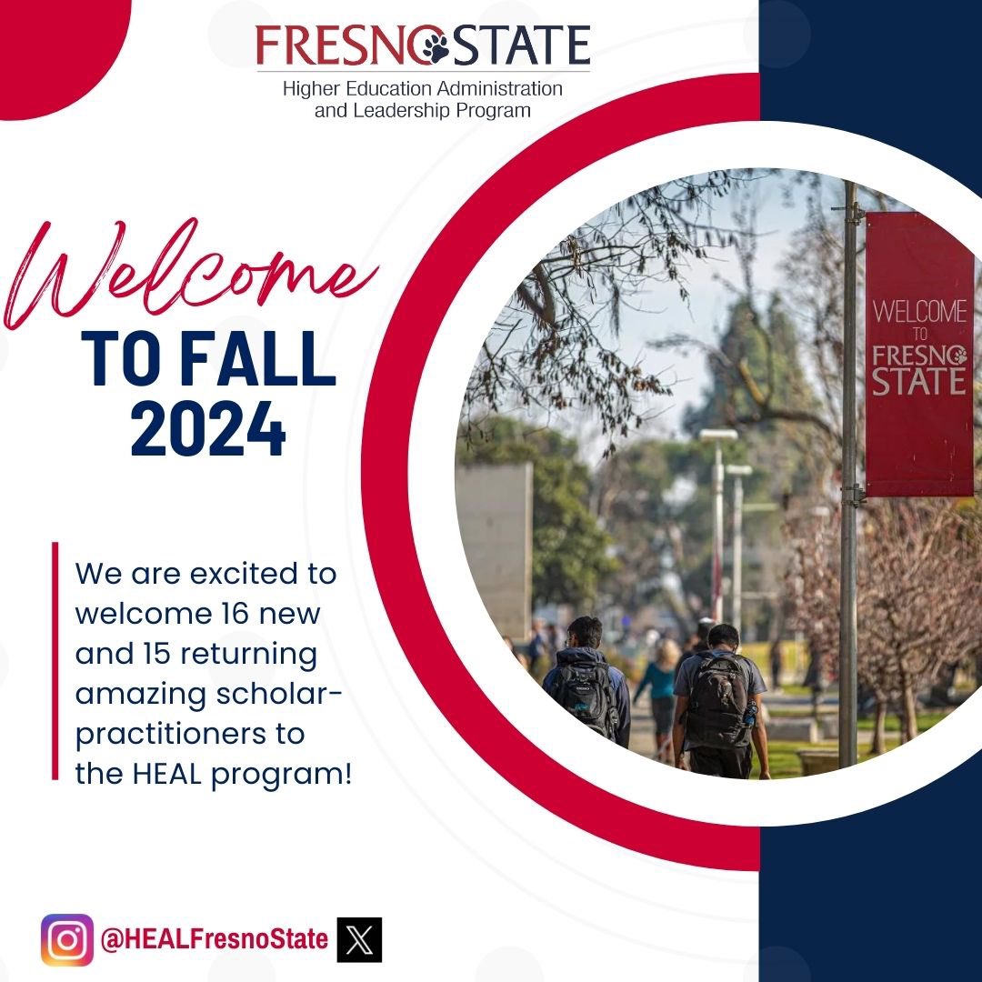 We back! Here we go! Fall 2024 has started and we are excited to meet new and reconnect with returning  HEALers! Wishing you all the best!
#FresnoStateHEAL #HEALersFresnoState #highereducation #studentaffairs #leadership
