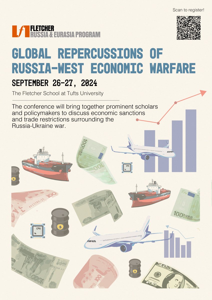 FletcherRussia's tweet image. #ConferenceAlert | We are delighted to announce our two day conference discussing economic sanctions and trade restrictions surrounding the #RussiaUkraineWar.

The conference is open to the public virtually and to the academic community and sponsors in person.

To register: