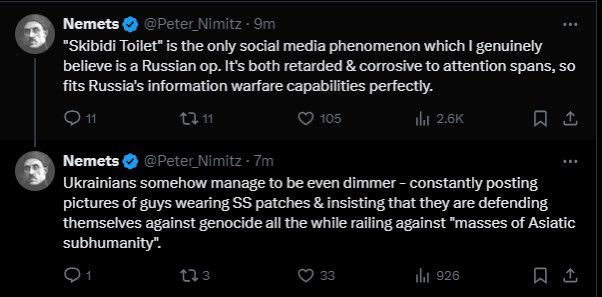 ForgottenNemets's tweet photo. Nemets, Skibidi, and the Ukraine Question… https://t.co/sPDAzcz1wL