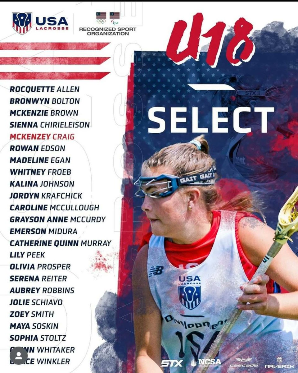 Plant Girls Varsity Lacrosse (@ladypantherlax) on Twitter photo Congrats to Plant's '25 McKenzey Craig on making the USA Select U18 Team. I know the hard work it took to make Team USA! We are so proud of you Kenzey! ♥️🤍💙 <a href="/PlantHighSchool/">PlantHighSchool</a>
<a href="/HBPlantAthletic/">Panther Athletics</a> <a href="/HopkinsLacrosse/">Hopkins Lacrosse</a>
<a href="/tampalaxreport/">Tampa Lax Report</a>
<a href="/FloridaLX/">FloridaLacrosseNews</a>
usalacrosse.com/magazine/natio… Congrats to Plant's '25 McKenzey Craig on making the USA Select U18 Team. I know the hard work it took to make Team USA! We are so proud of you Kenzey! ♥️🤍💙 <a href="/PlantHighSchool/">PlantHighSchool</a>
<a href="/HBPlantAthletic/">Panther Athletics</a> <a href="/HopkinsLacrosse/">Hopkins Lacrosse</a>
<a href="/tampalaxreport/">Tampa Lax Report</a>
<a href="/FloridaLX/">FloridaLacrosseNews</a>
usalacrosse.com/magazine/natio…