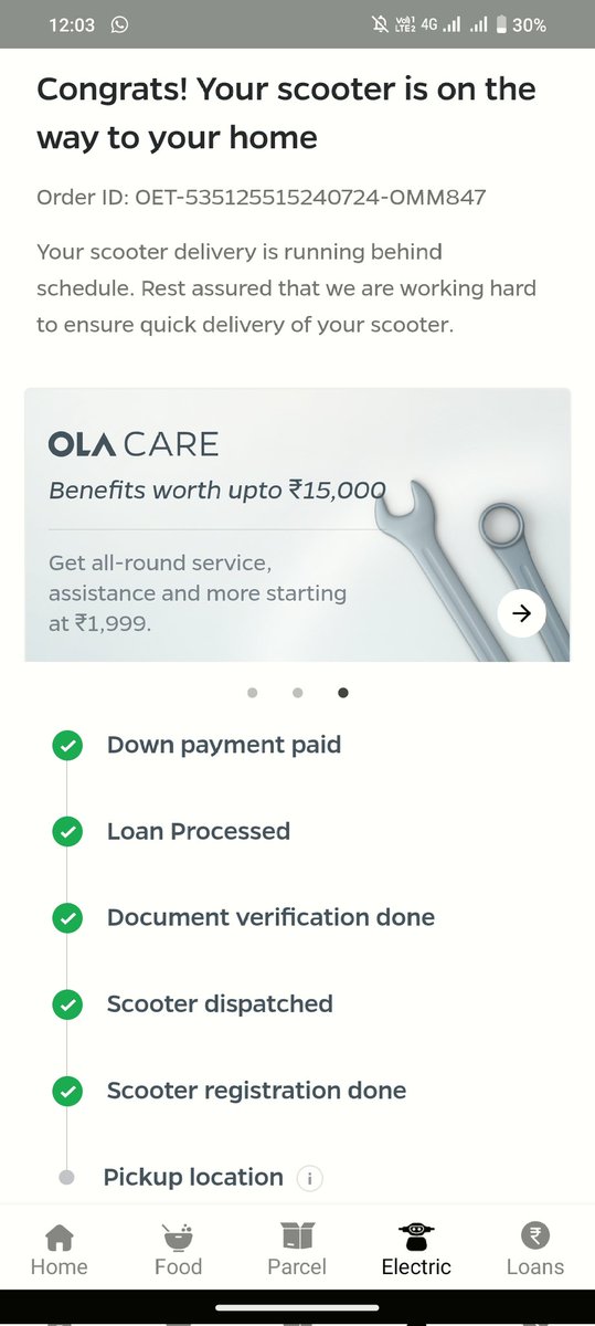 trending___baba's tweet photo. @OlaElectric @OlaElectric I booked ola s1x order on 31st july 24 nd deposited the down payment and its delivery date was 10th Aug but till now no delivery date has been confirmed
I called d Ola Experience Center several times but no one responded properly
Order I'd OET-535125515240724-OMM847 https://t.co/Oh6TrMMnSB