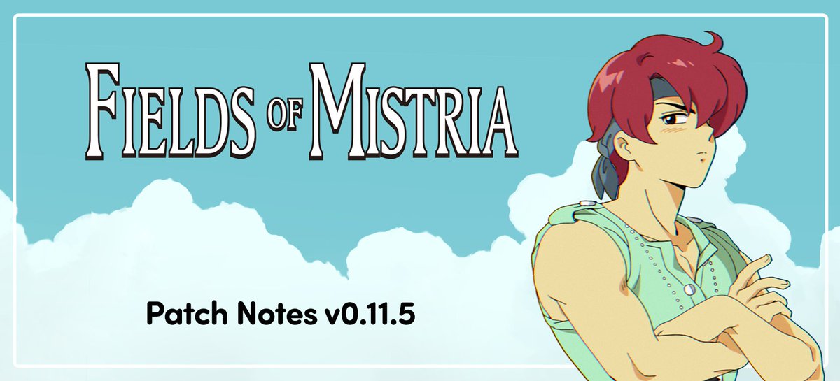 FieldsofMistria's tweet photo. ⭐ Fields of Mistria's v0.11.5 Patch is here!
The primary purpose of this patch is to fix the Steam Cloud Save issue that some players are experiencing along with some minor bug fixes and additional crash fixes.
To read all about it, see our website here: https://t.co/M6GdoExPAU https://t.co/wBBG395fjB