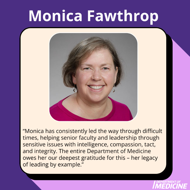 UWDeptMedicine's tweet photo. Monica Fawthrop, division administrator for @uwpccm since 2003 and for Gerontology and Geriatric Medicine since 2016, will be retiring in March 2025 after 37 years of service @UW.

Monica's many years of outstanding service have made a far-reaching impact. Thank you, Monica!👏