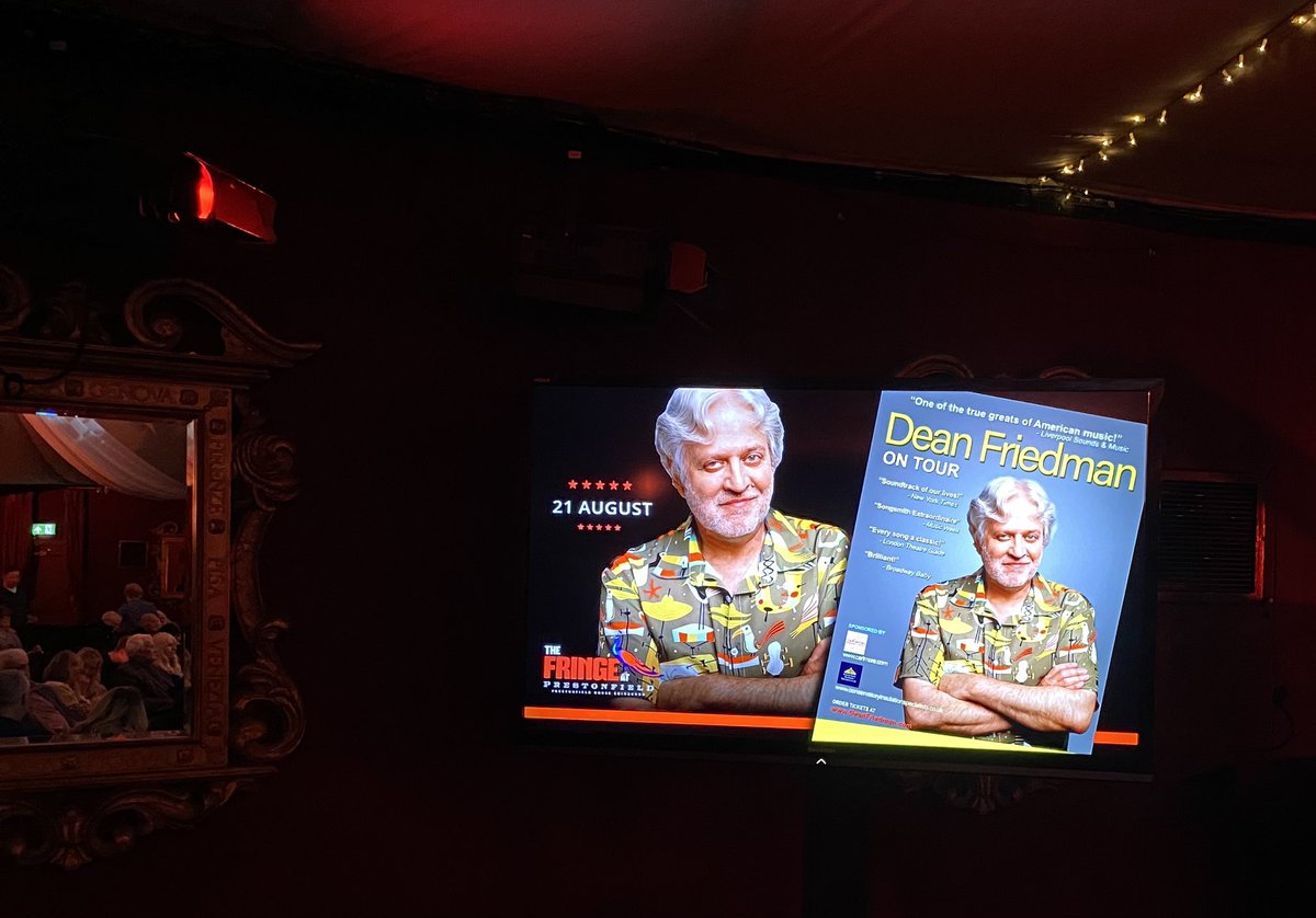 davidbrayley's tweet photo. First show of this year’s @edfringe for us, @DeanFriedman at the @fringeatpfield 

#EdinburghFringe https://t.co/auydUsxfpl