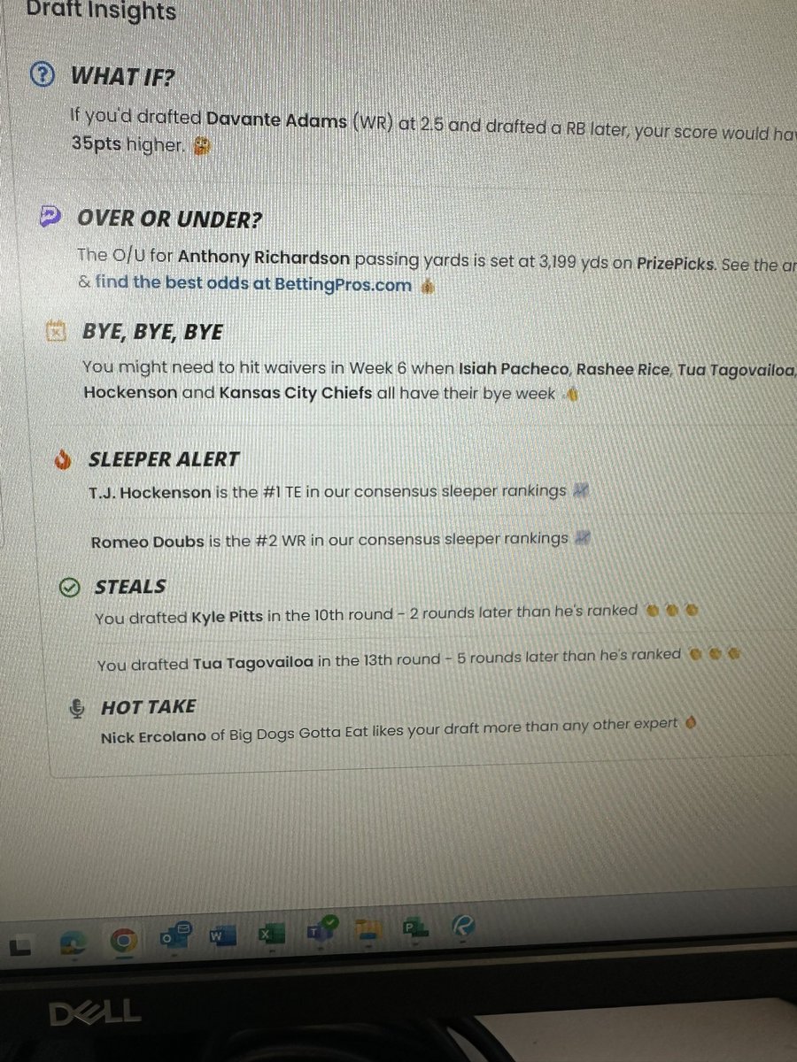 bob198714's tweet image. Look at this guy liking my mock draft! @nickercolano #BDGE #draftguide #underdog