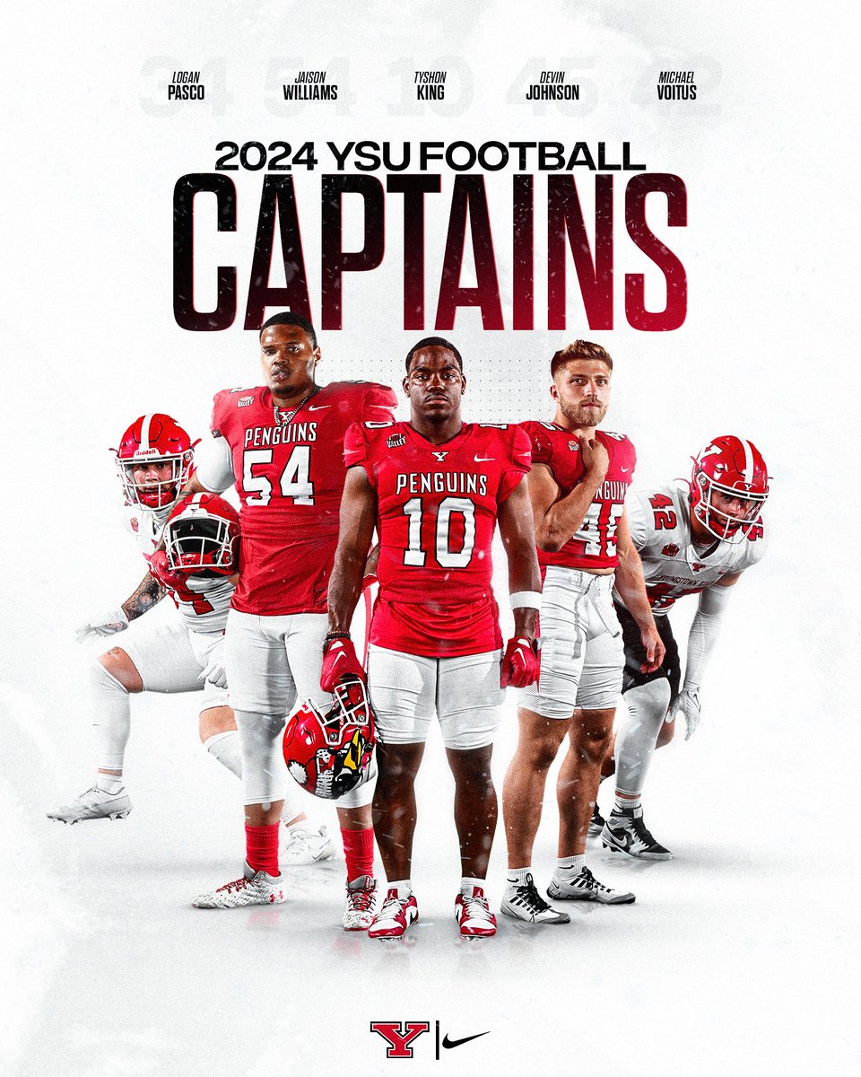 2️⃣0️⃣2️⃣4️⃣ 𝐂𝐚𝐩𝐭𝐚𝐢𝐧𝐬 🐧🏈

🔴 Tyshon King
⚪ Jaison Williams
🔴 Devin Johnson
⚪ Michael Voitus
🔴 Logan Pasco

#GoGuins