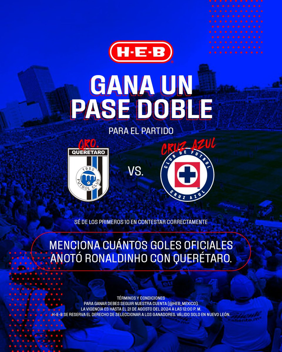 ¡Vámonos a ver a los <a href="/Club_Queretaro/">Gallos Blancos 🐓</a> ! 🐓🔥Tenemos 10 pases dobles para que se vayan a La Corregidora a ver el partido contra <a href="/CruzAzul/">CRUZ AZUL</a> , solo tienen que responderme una pregunta 😉