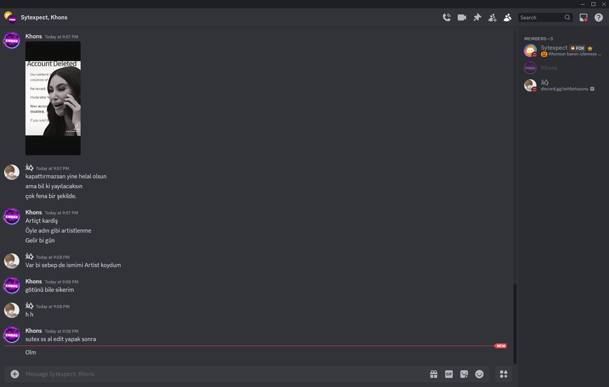 Böyle orospu çocukları gelip tehdit ediyolar ya, çok hoşuma gidiyor. Elbet bir gün gelir paçayı el verirler. 

Hesabımı 8 kere zaten sildirdiler, hala da sahte telif ve başka metod bularak kapattırmaya  çalışıyolar. Böyle gençlerin kafalarını sikeyim.