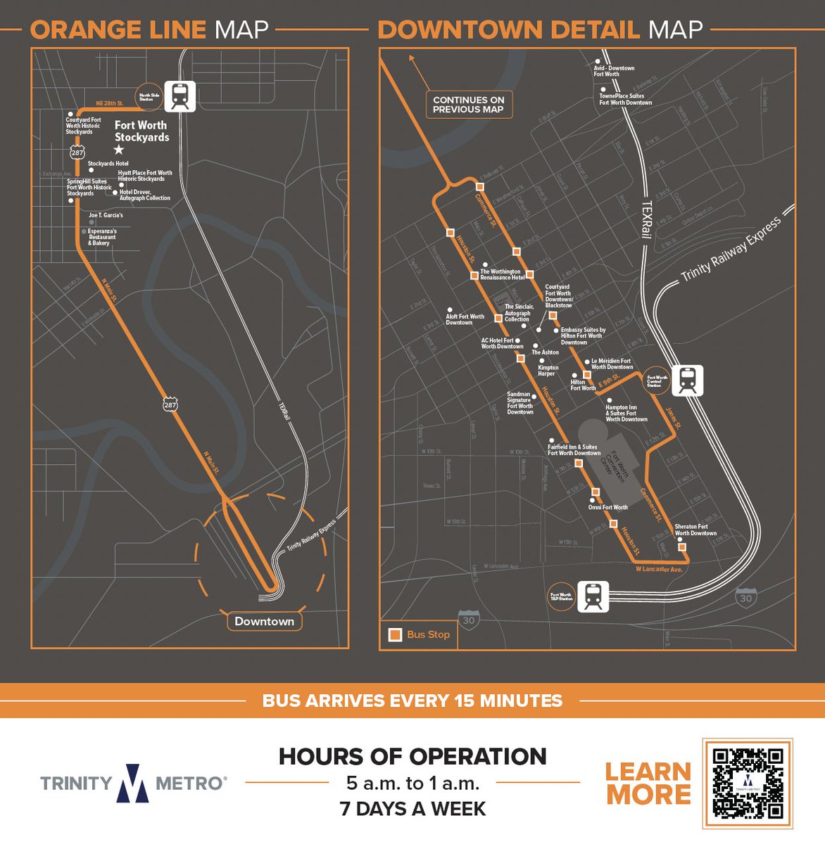 Fort Worth (@visitfortworth) on Twitter photo Get ready to saddle up on the new <a href="/TrinityMetro/">Trinity Metro</a> Orange Line running from Downtown Fort Worth to the Historic Stockyards!🤠
⏰ Coming September 15th
🔗 ridetrinitymetro.org/orangeline/ Get ready to saddle up on the new <a href="/TrinityMetro/">Trinity Metro</a> Orange Line running from Downtown Fort Worth to the Historic Stockyards!🤠
⏰ Coming September 15th
🔗 ridetrinitymetro.org/orangeline/
