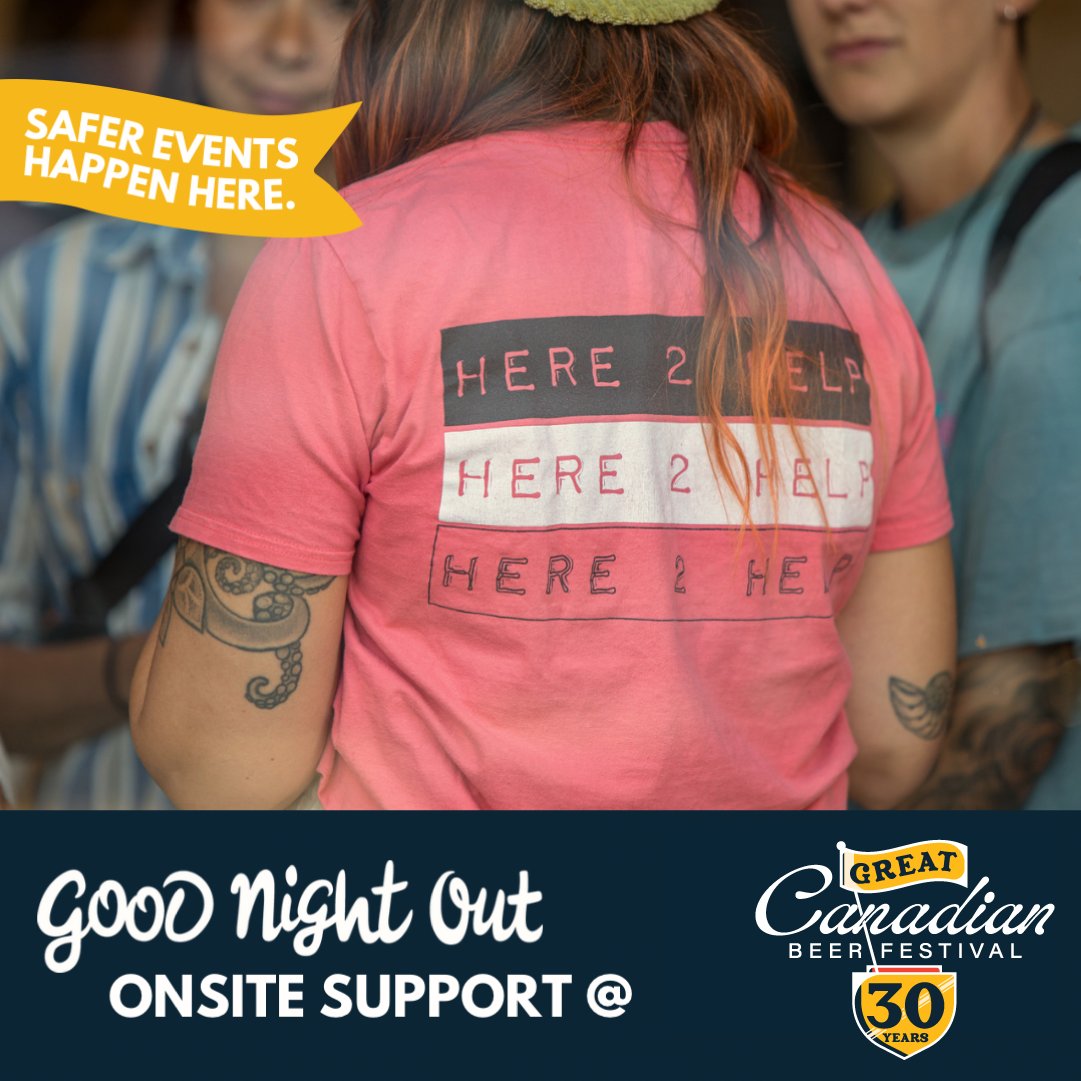💖 We are thrilled to be joined by the Good Night Out team at #GreatCanadianBeerFest.
👏 #GoodNightOut is a team of trained individuals striving to create safer spaces in Victoria's nightlife. You can find the wandering GNO team in PINK shirts and at their booth!
#YYJevents #GCBF